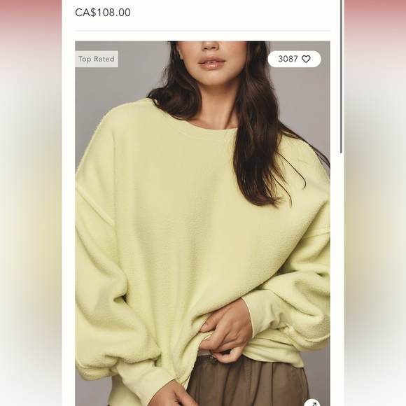 NWT XL Women’s Anthropologie Pilcro Slouchy Crew-Neck Sweatshirt- Lime - Picture 2 of 7